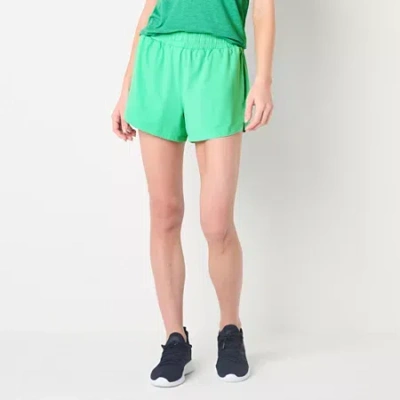 Xersion Everyday Womens Mid Rise Pull-on Short In Green