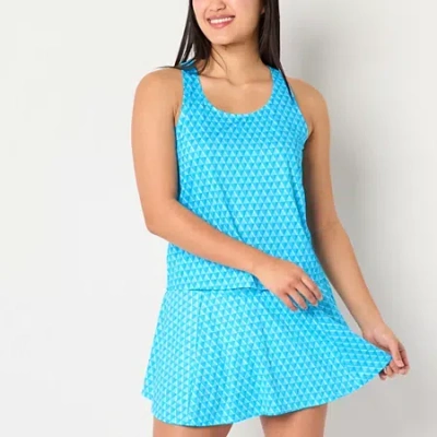 Xersion Womens Mesh Scoop Neck Sleeveless Performance Tank Top In Blue