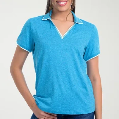 Antigua Spring 2025 Womens Short Sleeve Polo Shirt In Blue