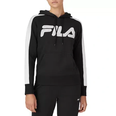Fila Chica Fleece Womens Long Sleeve Fleece Active Hoodie In Black