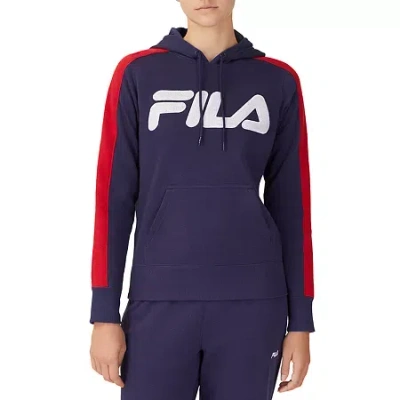 Fila Chica Fleece Womens Long Sleeve Fleece Active Hoodie In Blue