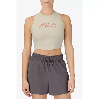 Fila Speed Up Crop Womens Crew Neck Sleeveless Active Tank Top In Gray