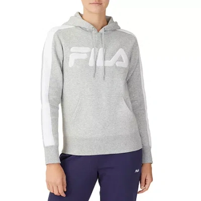 Fila Chica Fleece Womens Long Sleeve Fleece Active Hoodie In Gray