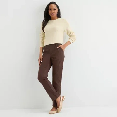 Liz Claiborne Sara Womens Skinny Fit Slim Fit Jean In Brown