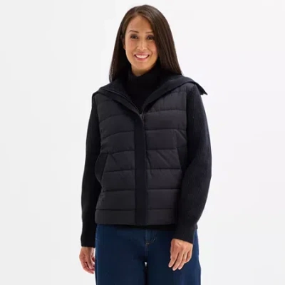 Liz Claiborne Womens Long Sleeve Pullover Sweater In Black