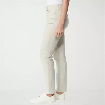 Gloria Vanderbilt Amanda Womens High Rise Stretch Fabric Slim Fit Tapered Leg Jean In Sand