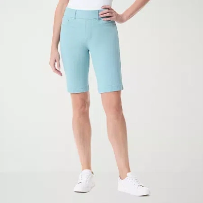 Gloria Vanderbilt Womens 11" High Rise Bermuda Short In Green