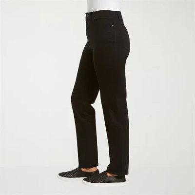 Gloria Vanderbilt Womens High Rise Straight Corduroy Pant In Black