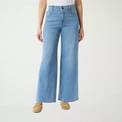 Gloria Vanderbilt Womens High Rise Wide Leg Jean In Blue