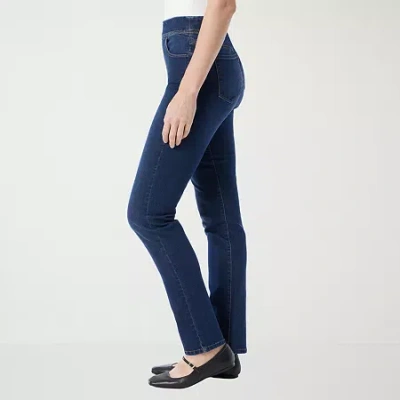 Gloria Vanderbilt Womens High Rise Straight Leg Jean In Blue