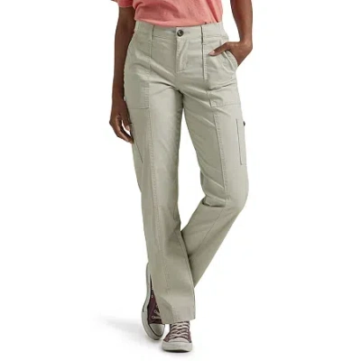 Lee Ultra Lux Womens Stretch Fabric Straight Mid Rise Cargo Pant In Sand