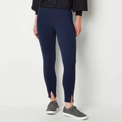 Stylus Womens Ankle High Rise Pull-on Pant In Blue