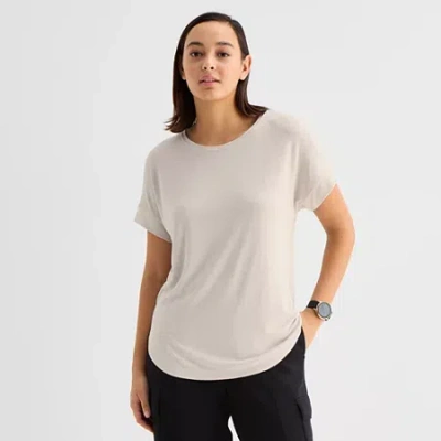 Stylus Womens Crew Neck Short Sleeve T-shirt In Gray