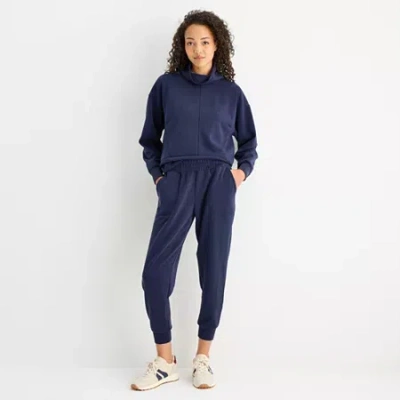 Stylus Womens Cuffed Mid Rise Jogger Pant In Blue