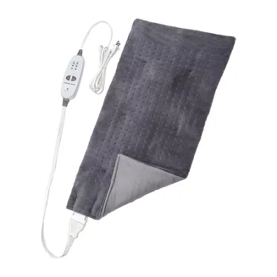Sharper Image Calming Heat Massaging Weighted Heating Pad - 6 Settings In Gray