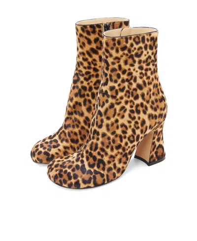 Loewe Calle Bootie In Hairy Calfskin In Animal Print