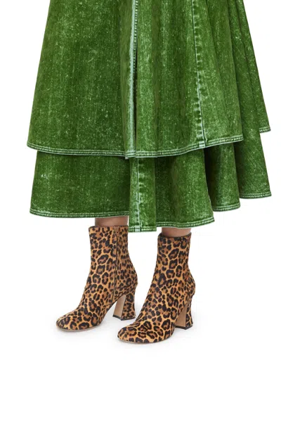 Loewe Calle Bootie In Hairy Calfskin In Animal Print