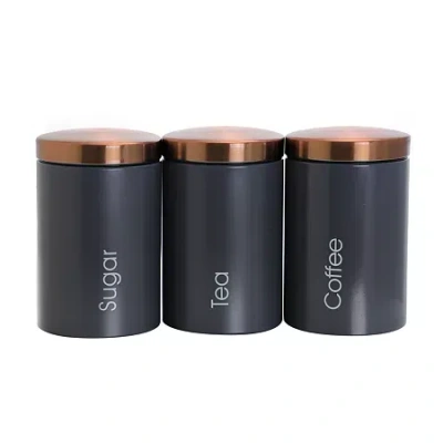 Megachef Essential Kitchen Storage 3-pc. Canister In Black