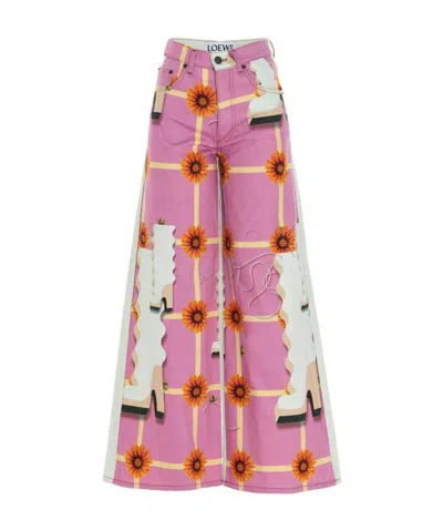 Loewe X Anthea Hamilton Wide-leg Jeans In Multi