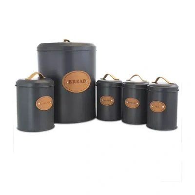 Megachef Kitchen Food Storage And Organization 5-pc. Canister In Gray