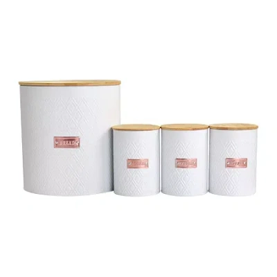 Megachef Iron 4-pc. Canister In White