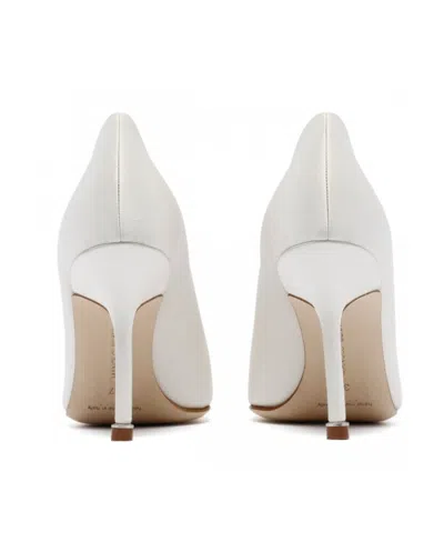 Manolo Blahnik Hangisi Embellished Buckle Pumps In White