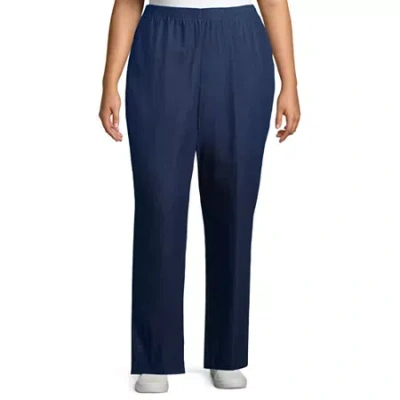 Alfred Dunner Classics Womens Plus Straight Pull-on Pants In Blue