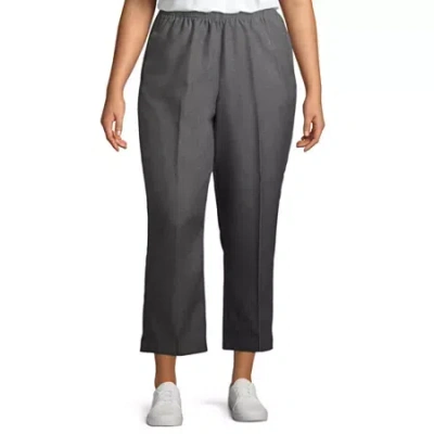 Alfred Dunner Classics Womens Plus Straight Pull-on Pants In Gray