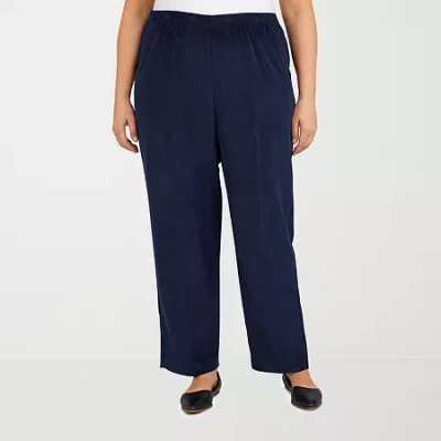 Alfred Dunner Classics Womens Straight Corduroy Pant In Blue