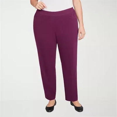 Alfred Dunner Urban Legend Womens Straight Pull-on Pant In Purple