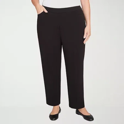 Alfred Dunner Jet Setter Womens Plus Short Straight Pull-on Pant In Black