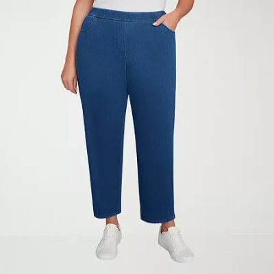 Alfred Dunner Sunset Canyon Womens Plus Straight Pull-on Pant In Blue