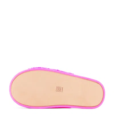 Loewe Logo Details Cotton Slippers In Pink