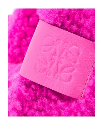 Loewe Logo Details Cotton Slippers In Pink