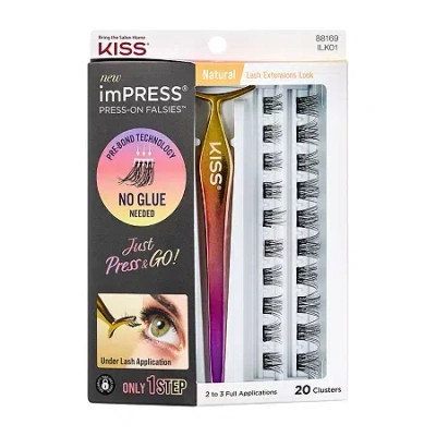 Kiss Lashes Impress Press-on Falsies Eyelash Clusters Natural In Transparent