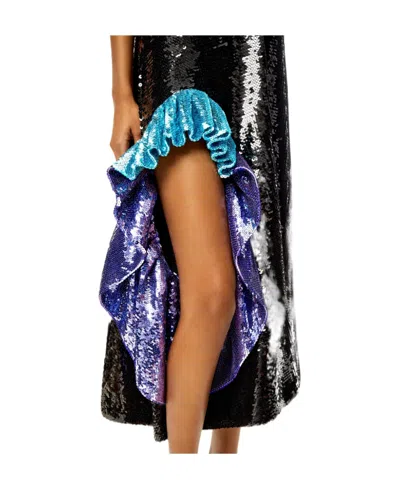 Loewe Sequin Ruffle Dress In Wool In Black