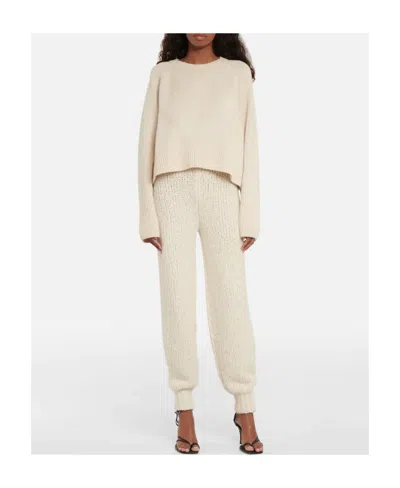 Khaite Rib Knitted Trousers In White