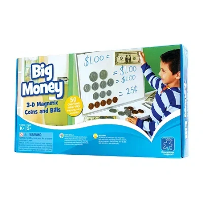 Educational Insights Big Money 3-d Magnetic Coins And Bills Electronic Learning In Multi
