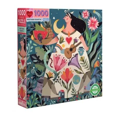 Eeboo Piece And Love Mother Earth 1000 Piece Square Adult Jigsaw 1000-pc. Puzzle In Transparent