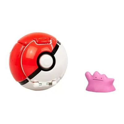 Pokémon Throw N Pop Poke Ball Ditto Figure Toy Playset In Red