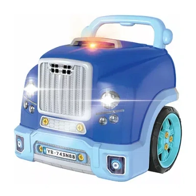 The Bubble Factory Blue Motor Car Engine Workshop Interactive Toy In Transparent