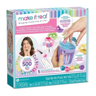 Make It Real Party Nails Glitter Studio 11-pc. Fashion Kit In Transparent