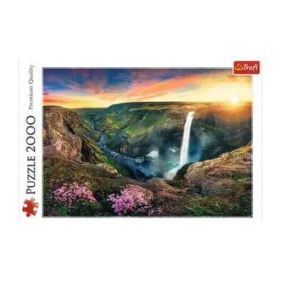Trefl Puzzles - 2000 Piece Haifoss Waterfall Iceland 2000-pc. Puzzle In Transparent
