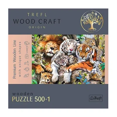 Trefl Puzzles - 501 Piece Wood Wild Cats In The Jungle 501-pc. Puzzle In Transparent