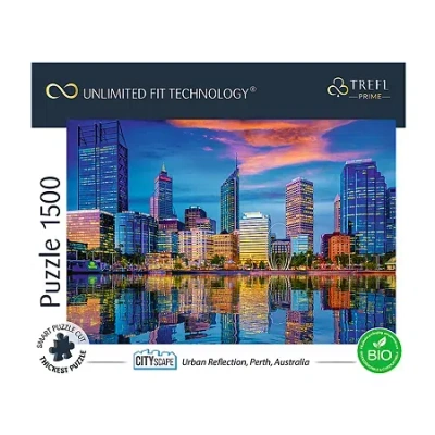 Trefl Puzzles - 1500 Piece Cityscape Perth Australia 1500-pc. Puzzle In Transparent