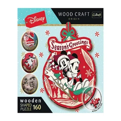 Trefl Puzzles - 160 Piece Wood Disney Xmas Mickey Mickey Mouse 160-pc. Puzzle In Transparent