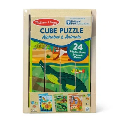 Melissa & Doug Nat Parks Wooden Blocks & Cube 28-pc. Puzzle In Multi