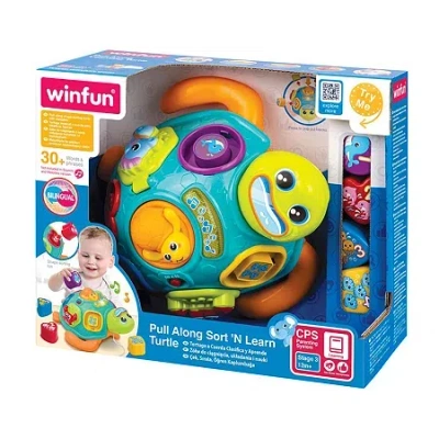 Winfun Pull Along Sort N Learn Turtle Interactive Toy In Multi
