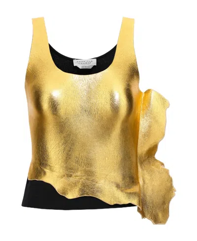 Gabriela Hearst Round Collar Sleeveless Vest In Gold