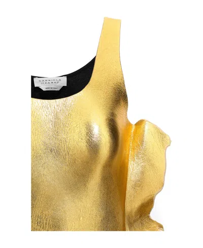 Gabriela Hearst Round Collar Sleeveless Vest In Gold